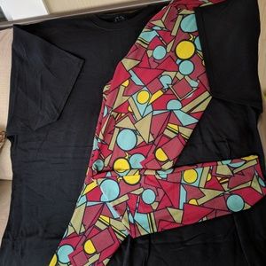NWOT LLR TC Leggings outfit set plus XXL Black Tee